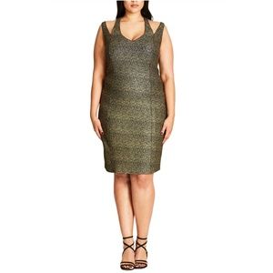 NWT City Chic Metallic Bodycon Dress 14